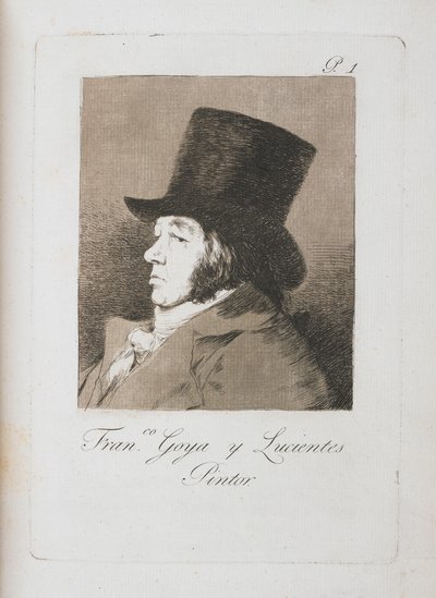 Retrato de Goya, copia de la Placa I de Los Caprichos (1793-98) de Francisco de Goya